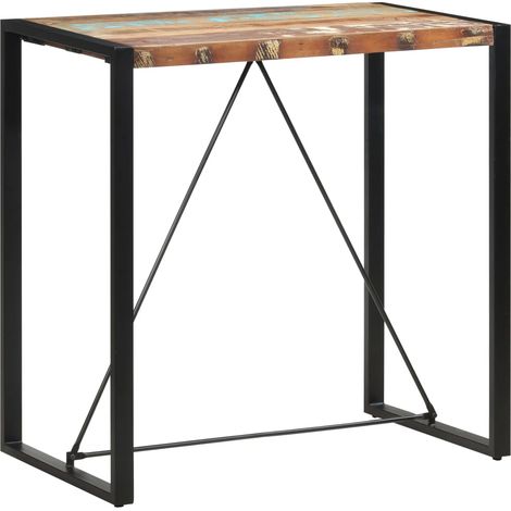 vidaXL Tavolo da Bar 110x60x110 cm in Legno Massello di Recupero (1/5)