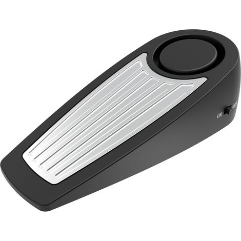 Butée de porte avec alarme pour maisons, chambres et hôtels, 130 dB, facile à installer, butée de sol fiable et portable, pack de 1, noir. (1/5)