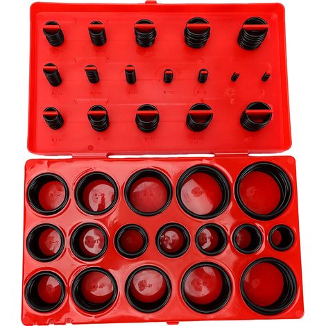 Kit joints toriques métriques, 32 tailles 3-50mm, nitrile résistant huile plomberie, 419 pièces (1/5)