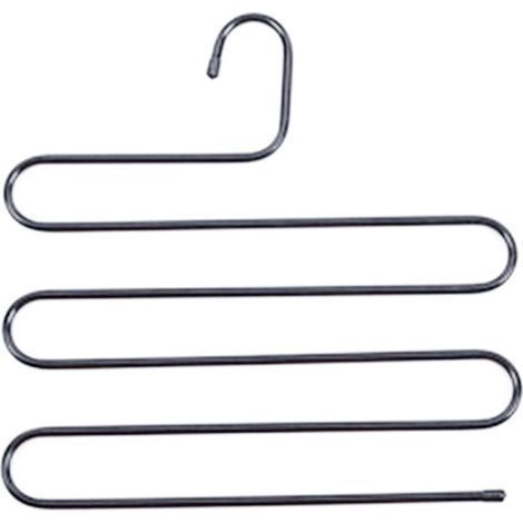 (14,17 x 14,17 pouces, lot de 2, noir) S-Type en acier inoxydable vêtements pantalons cintres placard rangement organisateur pour pantalons jeans écharpe à suspendre (1/5)