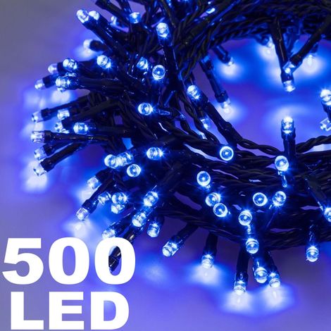 Trade Shop - CATENA LUMINOSA 500 LUCI LED LUCCIOLE COLOR BLUE MIT KONTROLLER US INTERNAL -