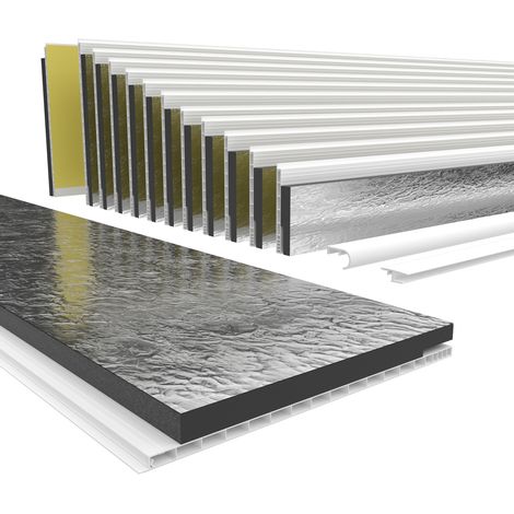 HEXIM Rollladenkastendeckel mit Dämmung, Rollladendeckel PVC Rollladen Profile Revisionsklappe Fenster: 200 cm - Länge, Revisionsklappe 300 mm - Breite