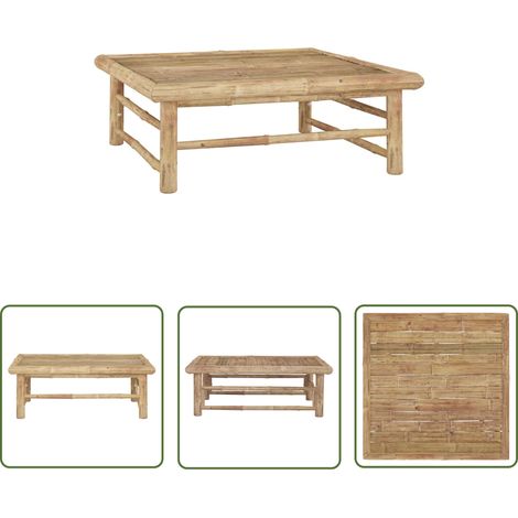 The Living Store Table de jardin 65x65x30 cm Bambou - Table De Jardin - Mobilier De Jardin - Table En Bambou - Décoration Extérieure - Terrasse (1/5)