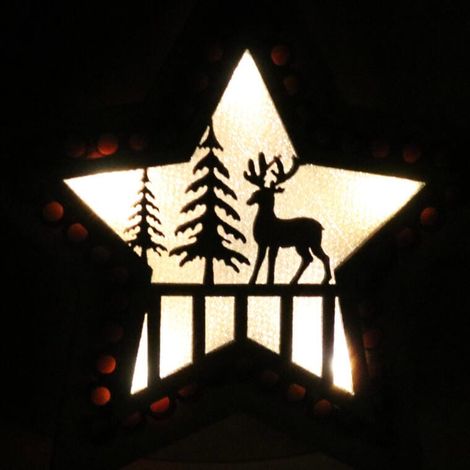 Lampadario decorativo a forma di stella in legno, 11 cm. (1/4)
