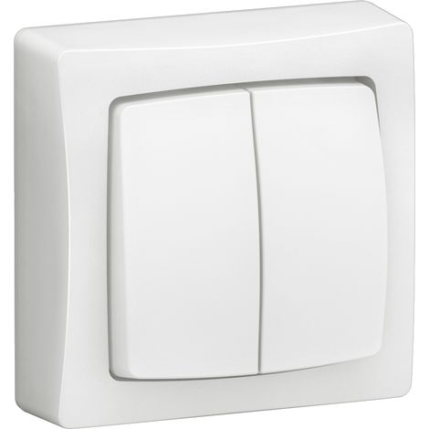 Double va-et-vient complet Appareillage saillie - blanc (1/3)