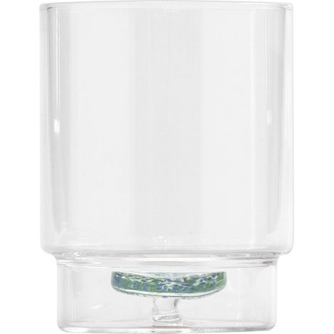 Teca Terrazzo Set 6 Tumbler in Vetro Borosilicato Doppia Parete Blu-Verde Design Artigianale con Decorazioni Astratte Interne Integrata