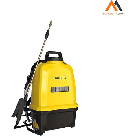 Stanley Pulverizador de presión 16 L, pulverizador de jardín, eléctrico, batería de Litio Recargable, Lanza telescópica, Boquilla Ajustable, autonomía 2 h, máx. 5 Bar, 0,6 L/min, Amarillo/Negro