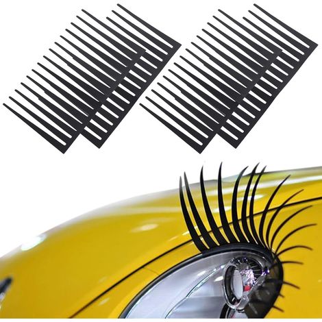 JSSEVN Auto-Wimpern, dekorative Auto-Styling-Aufkleber, selbstklebende Wimpern für Autos, lustige Auto-Wimpern, Wimpernaufkleber für Scheinwerfer, 4 Stück (1/5)