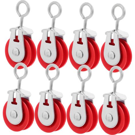 8-piece set of 4.5-inch hot-dip galvanized cast iron greenhouse ventilation pulley wheels (1/5)