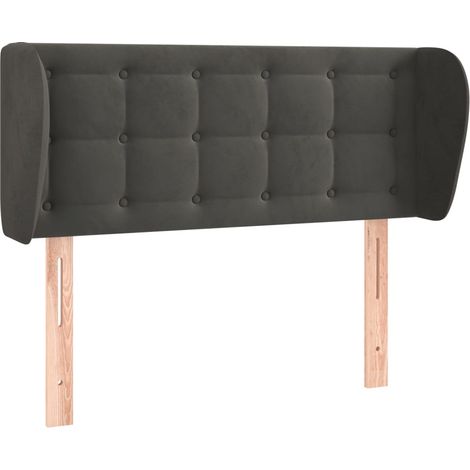 Testiera accessorio letto mobile camera da letto con bordo laterale 83 x 23 x 78/88 cm tessuto velluto grigio scuro TDL0204875