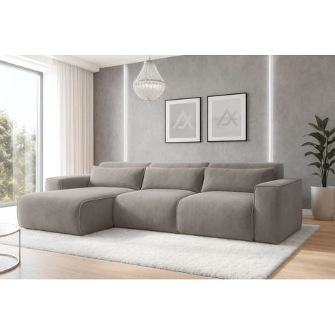 AX LIVING Wohnlandschaft mit Schlaffunktion Ruyam Hellbraun Sofa 310 cm L