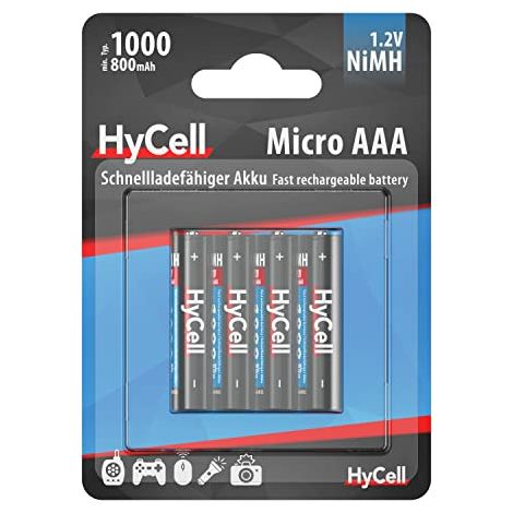HyCell HR03 1000 Batteria ricaricabile Ministilo (AAA) NiMH 800 mAh 1.2 V 4 pz. (1/3)