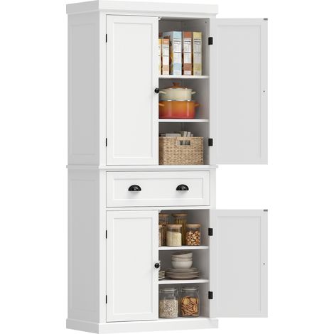 HOMCOM Tall Kitchen Cupboard, 183cm Freestanding Storage Cabinet with Drawer (1/5)