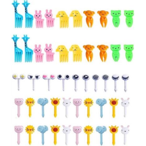 Fourchette à fruits en plastique avec motif animal mignon (lot de 1) (1/5)
