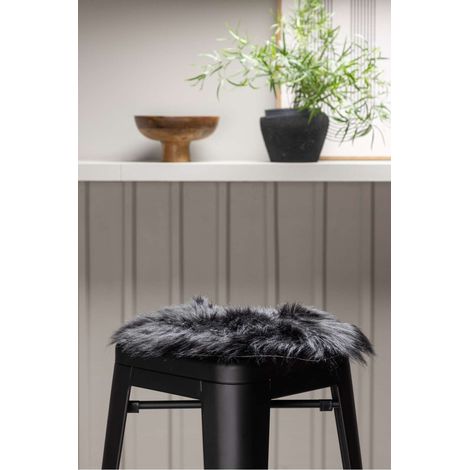 Katy fourrure synthétique  Ø34cm noir. (1/4)