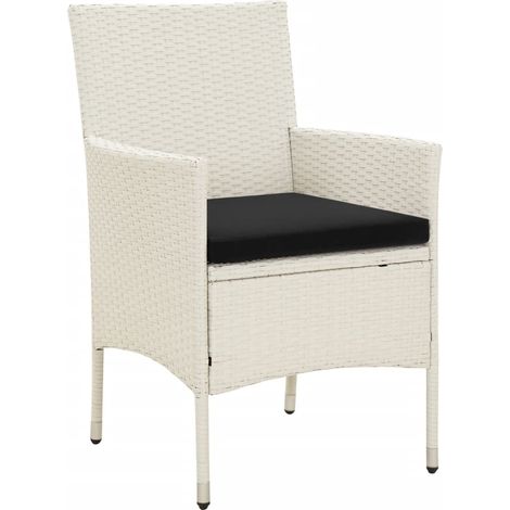 Maison Exclusive - Gartenstühle mit Kissen 4 Stk. Poly Rattan Wei