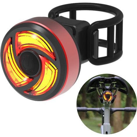 Feu arrière LED rechargeable USB, lumière de sécurité clignotante 3 modes d'éclairage, signal lumineux pour vélo (1/5)