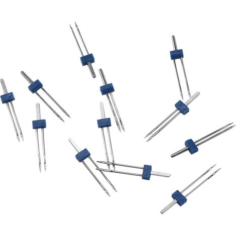 Lot de 12 aiguilles doubles avec boîte en plastique pour machine à coudre domestique, 3 tailles (1/4)