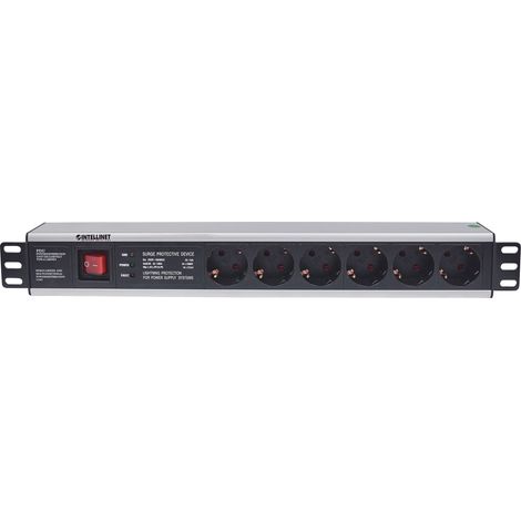 Cavo di Rete Ethernet Intellinet 713962, 3 metri, 6 porte CA, Interno, Alluminio, Nero, 250 V (1/5)