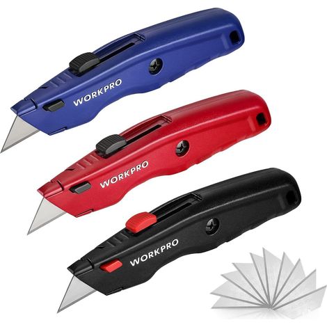 Teppichmesser Schnellwechselklinge 10 Set 3 Schwarz&blau&rot (1/5)