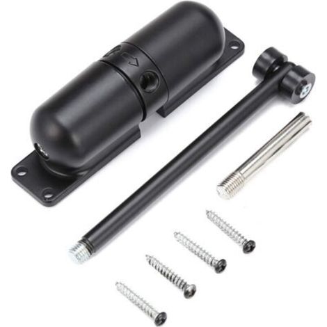 Surface Mounted Automatic Door Closer (Black) Adjustable Durable Door Closer Adjustable For Automatic Closing (1/5)