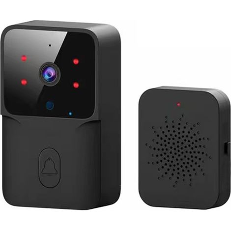 Carillon sans fil Tuya, sonnette intelligente pour maison avec caméra extérieure, vidéo HD vision nocturne, fonction changeur de voix, couleur noire (1/5)