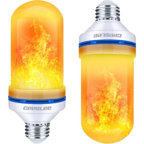 Ampoule Effet Flamme - Base E26 - 4 Modes - Capteur de Gravité - Pour Décoration Intérieure Extérieure - Lot de 2 (1/5)