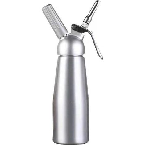Siphon à chantilly 500ml – Aluminium brossé qualité alimentaire – 3 douilles inox pour mousses et crèmes – Nettoyage facile