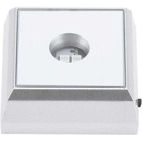 PA LED-Lichtsockel, quadratischer LED-Lampensockel für Kristallstatue, Acryl-Kunstwerk-Display – Silber (bunt) (1/4)