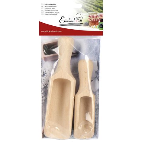 Einkochwelt Holzlöffel Set 2 Stück, Länge 8 cm + 11 cm, Löffel für Gewürze