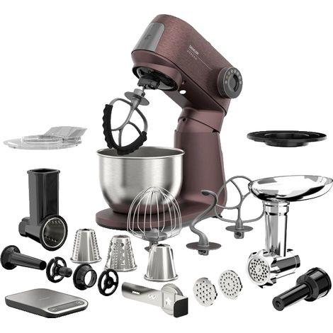 Robot pâtissier multifonction Sencor STM 7632WP Gordon - Pétrin et hachoir à viande - Bol inox 5,5 L - Moteur 1500 W - Bordeaux