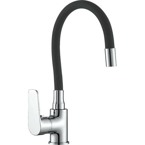 Grifo Monomando Java Fregadero Goma Flexible Negro (1/5)