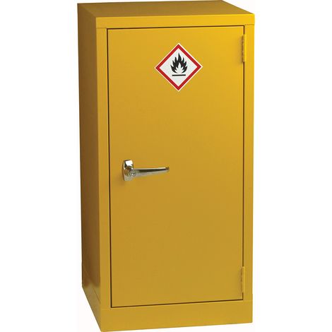 Rs Pro – Armoire de sécurité en acier jaune verrouillable – 1 étagère – Dimensions 915mm x 459mm x 459mm – Stockage sécurisé produits dangereux (1/5)