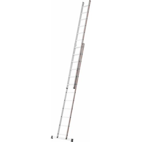 Hymer Stufenschiebeleiter zweiteilig, 12 Sprossen + 12 Stufen (1/5)