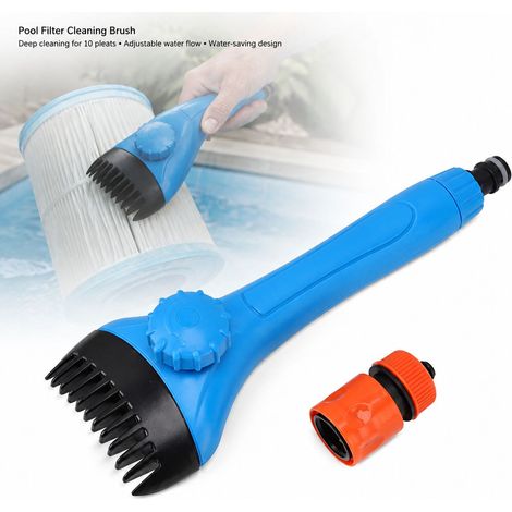Spazzola per la pulizia della cartuccia del filtro - Accessorio manuale in PVC con attacco standard, ideale per piscine, 29x9x6 cm (1/5)
