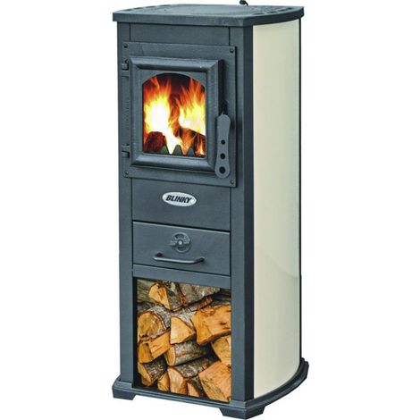 BLINKY EF25181F-61D5-426E-8053-EBB4B6AA74D8 Lux Berna Stufa a Legna 5,3 kW Classe 4 Stelle Attacco Tubo 12 cm (46x40x90 cm) colore Avorio