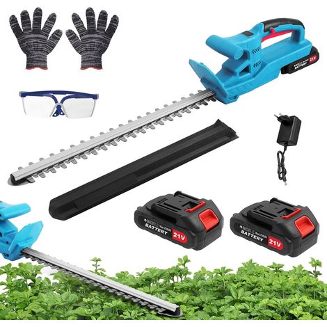 Heckenschere Akku Profi Hecken, Elektro Heckenschere Elektrischer Heckenschneider mit 2 Akkus und Ladegerät, 50cm Schnittlänge, 17mm Zahnabstand, Dual Schnittklingen, für Hecken, Strauch, Gartenpflege (1/5)