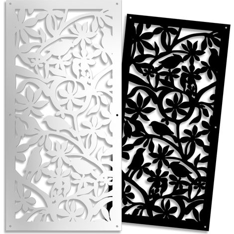 FIORI-UCCELLINI - Panneau Tableau PVC ajouré - PARASOLE - Couleur : noir - Dimension : 47x94 cm (1/3)