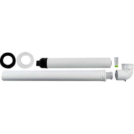 Wolf conduit air / fumées 2651749 DN 60/100, 750 mm, horizontal, enfichable, indépendant de l&39air ambiant, blanc