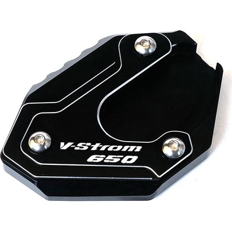 (Noir (Neuf)) Compatible avec SUZUKI V-STROM 650/XT VSTROM 650 DL650 2004-2022 2021 - Béquille latérale CNC - Plaque de support - Maxpower (1/4)