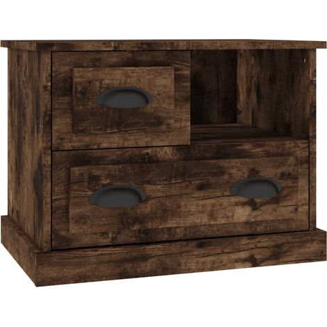Maison Exclusive - Mesita de noche color roble ahumado 60x39x45 c