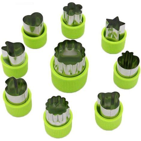 Ensemble de 9 emporte-pièces décoratifs pour légumes, mini-tartes, fruits et biscuits, idéal pour la pâtisserie et la création de compléments alimentaires. Accessoires et outils pour la cuisine. Coule (1/5)