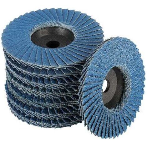 Lot de 8 disques abrasifs à lamelles,Disques abrasifs à lamelles,Ø 76 mm x 10 mm Grain 40/60/80/120, pour métal, acier et bois, Recouvert de Disques à lamelles Disques abrasifs,bleu (1/5)