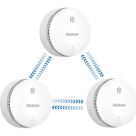 Connected Smoke Detector, Battery Operated, Fire Alarm Smoke Detector (1/4)