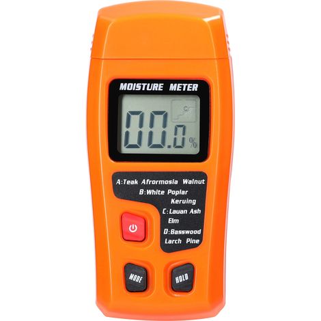 Humidimètre À Bois Numérique 4 Échelles Pour 100 Essences - Écran LCD Électrodes À Broches 10Mm Pour Menuiserie Et (1/5)