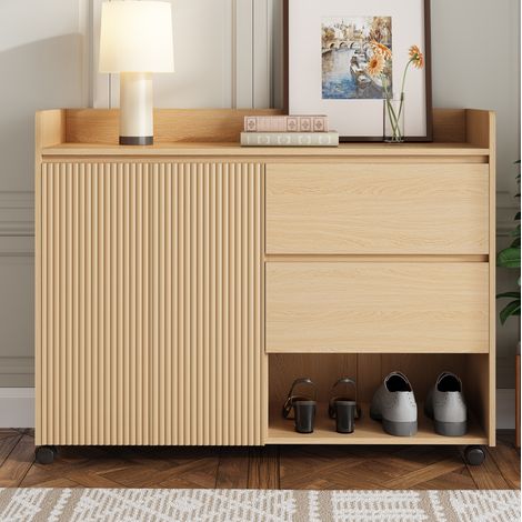 mobile contenitore 110x35x86 ruote freno MDF naturale OKMYHOME (1/5)