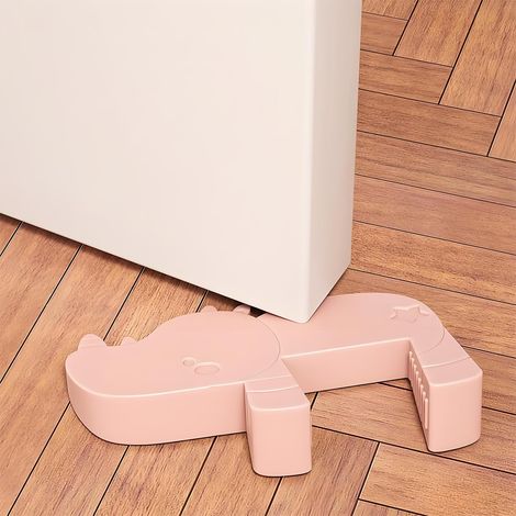 Türstopper, rutschfester Türkeil für den Boden, niedlicher Silikon-Türstopper Türstopper mit Einklemmschutz für Haustiere, flexibel und effektiv zum Offenhalten der Tür (Pink/1 Stück)