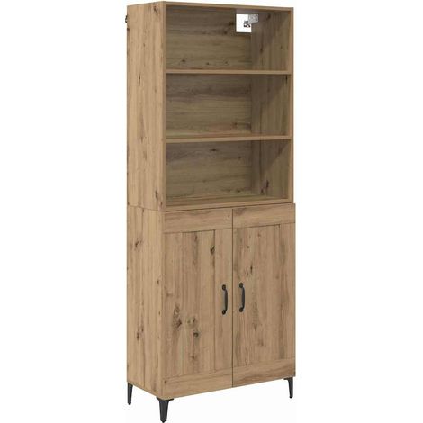 Aparador alto 2 pcs Roble artisan Madera de ingeniería vidaXL