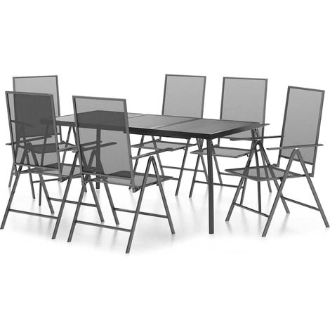 Maison Exclusive - Set da Pranzo da Giardino 7 pz in Acciaio Antracite (1/5)