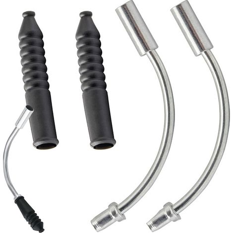 Convient aux flexibles de freins de vélo en aluminium à 90° (V-brake), lot de deux avec élastique. (1/5)